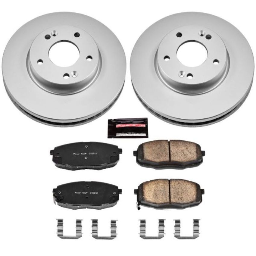 PowerStop CRK6946 Genuine Geomet Coated Rotor and Low-Dust Ceramic Brake Pad Kit
