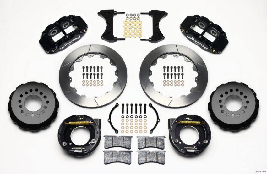 Wilwood 140-10093 Narrow Superlite 4R Rear P-Brk Kit 12.88in Chevy C-10 2.42 Offset 5-lug