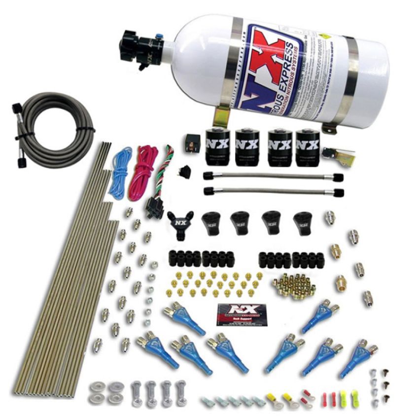 Nitrous Express 92006-10 PRO-SHK/GAS (200,300,400,500,600HP) 4 SOLENOIDS WITH 10LB BOTTLE