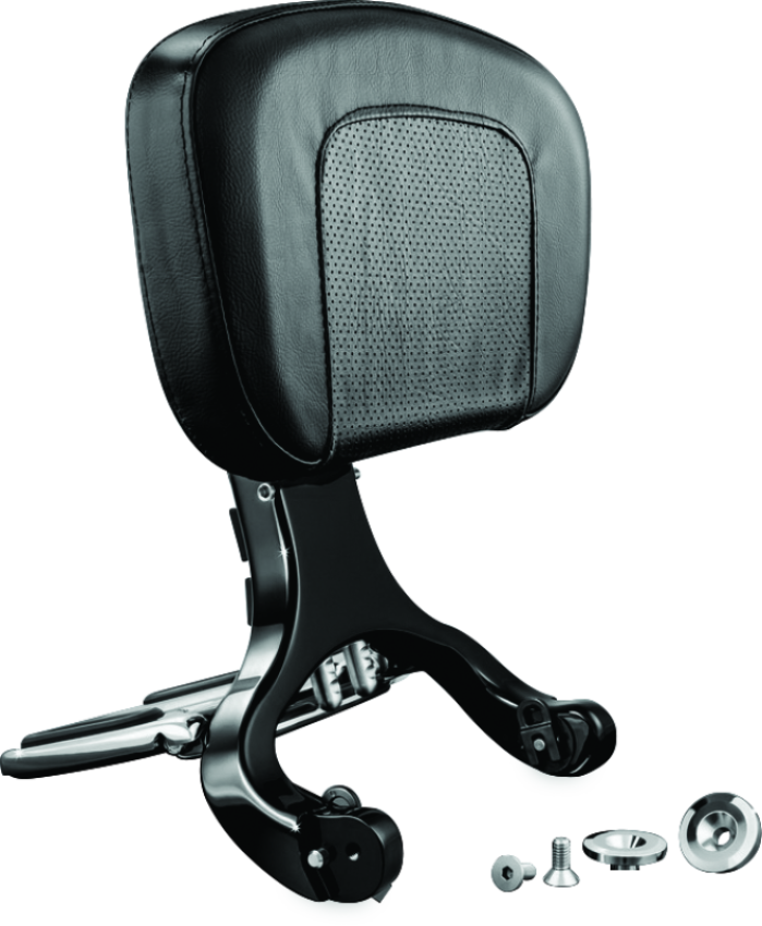 Kuryakyn 1661 Multi-Purpose Backrest Black & Chrome