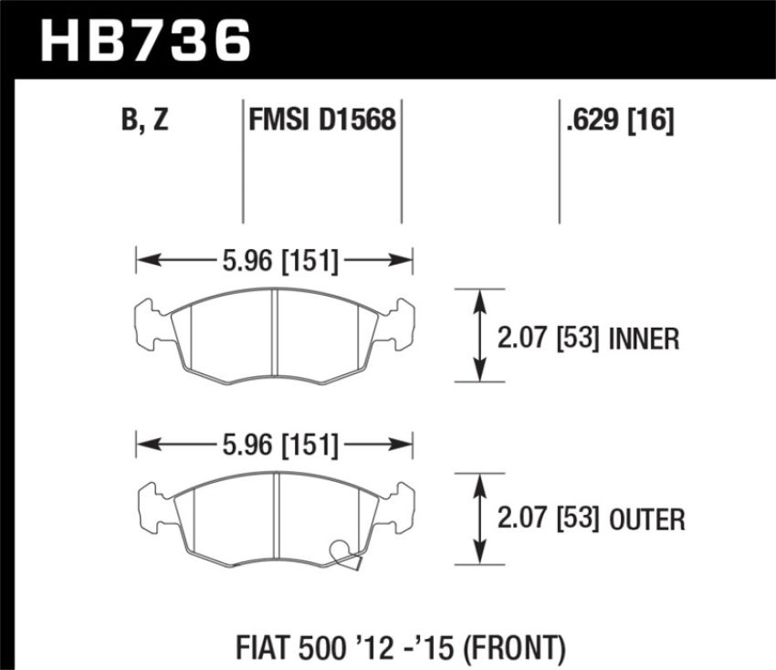 Hawk Performance HB736Z.629 Performance Ceramic Disc Brake Pad