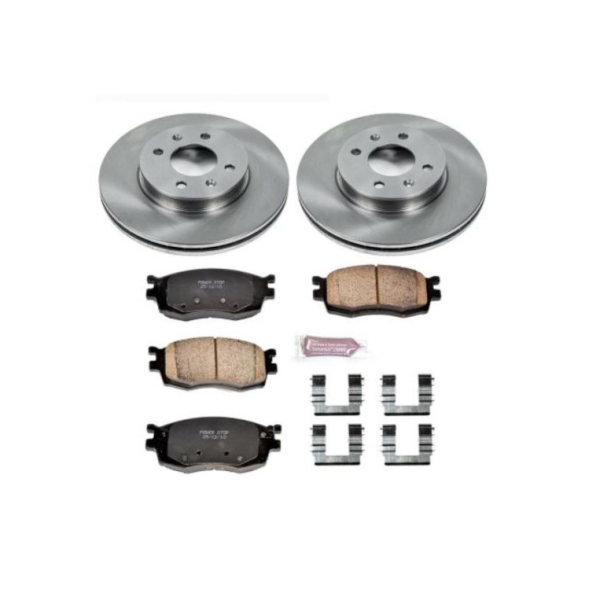 PowerStop KOE4652 OE Stock Replacement Low-Dust Ceramic Brake Pad and Rotor Kit