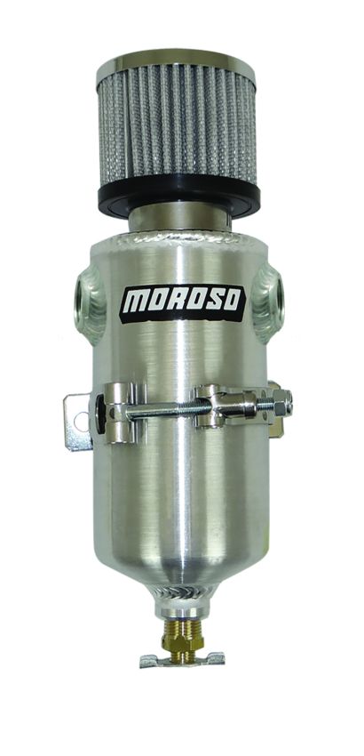 Moroso 85455 Breather Tank/Catch Can - Two 1/2in NPT Female Fittings - Aluminum