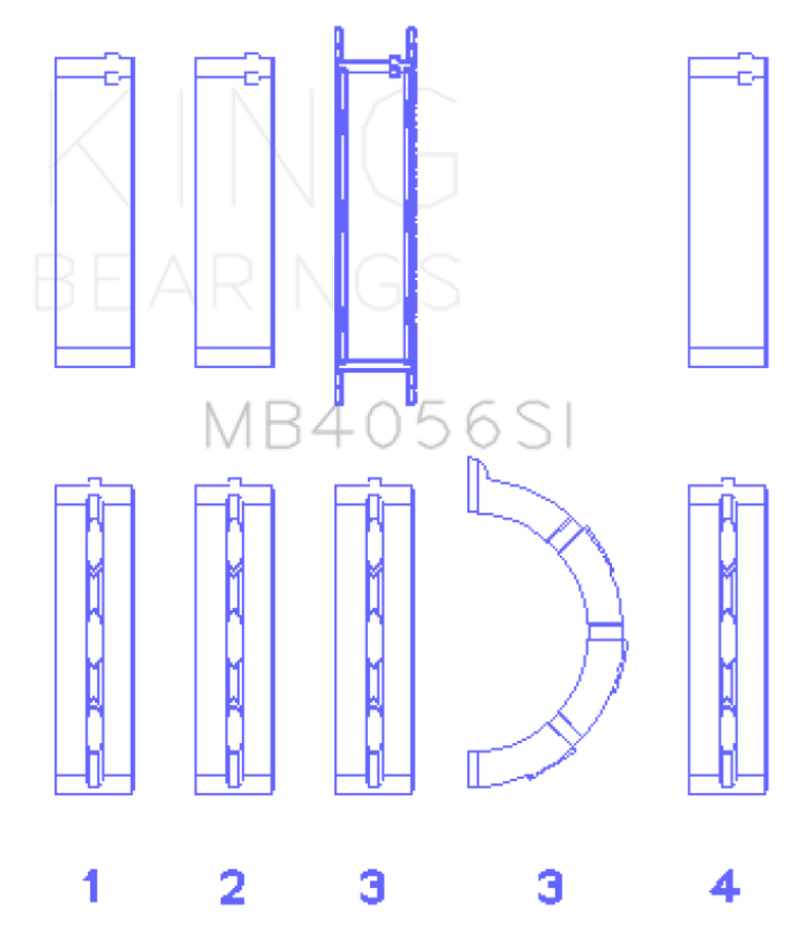 King Crankshaft Main Bearing 0.5mm (Oversize) Ford Duratec V6