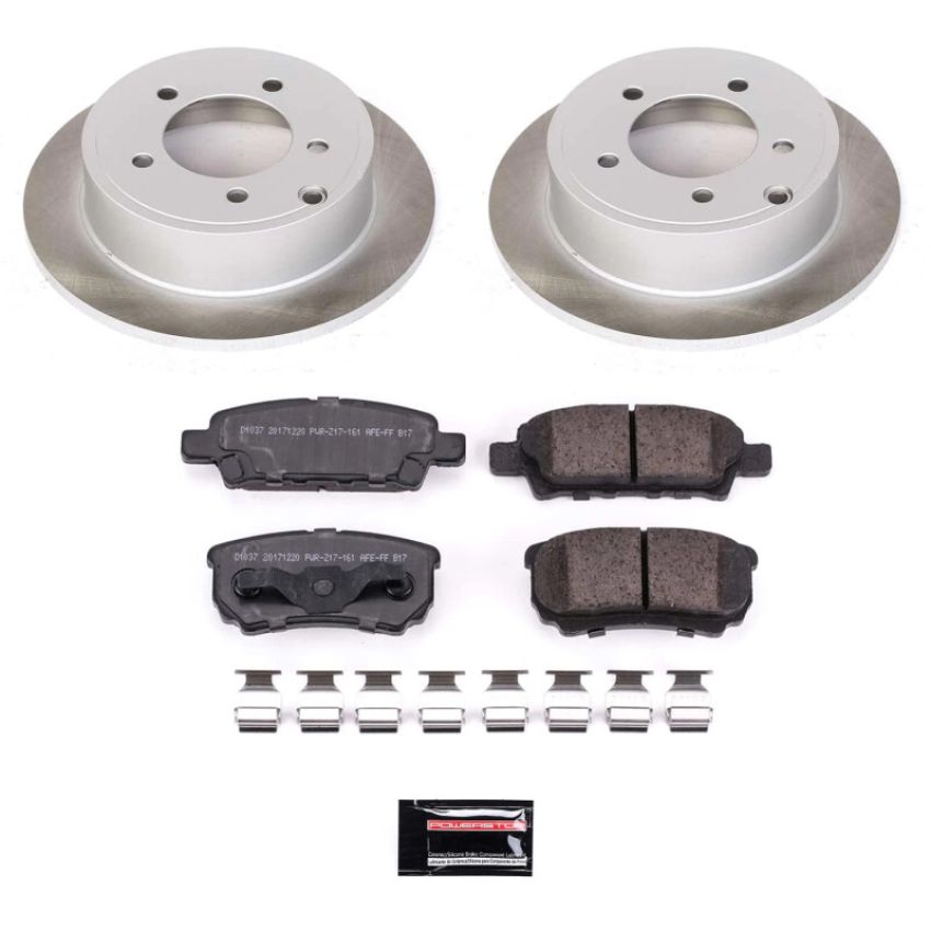 PowerStop SC3033 Semi-Coated Rotor and Low-Dust Ceramic Brake Pad Kit