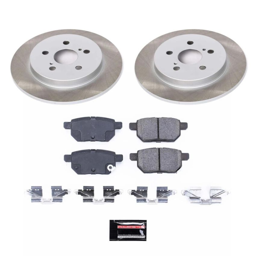 PowerStop SC4736 Semi-Coated Rotor and Low-Dust Ceramic Brake Pad Kit