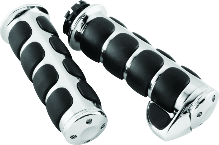 Kuryakyn 6212 Premium ISO Grips With Throttle Boss Dual Cable Chrome