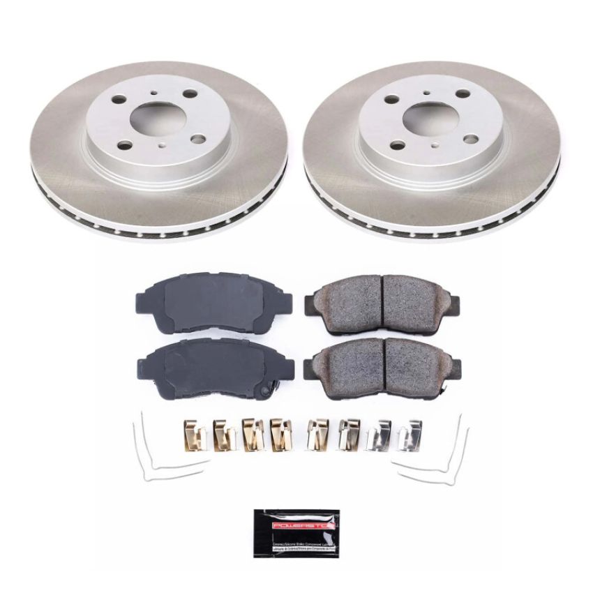 PowerStop SC1151 Semi-Coated Rotor and Low-Dust Ceramic Brake Pad Kit