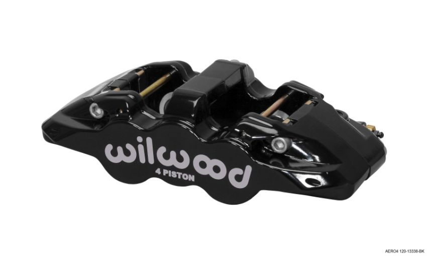 Wilwood 120-13338-BK Caliper-Aero4 - Black 1.12/1.12in Pistons 1.10in Disc