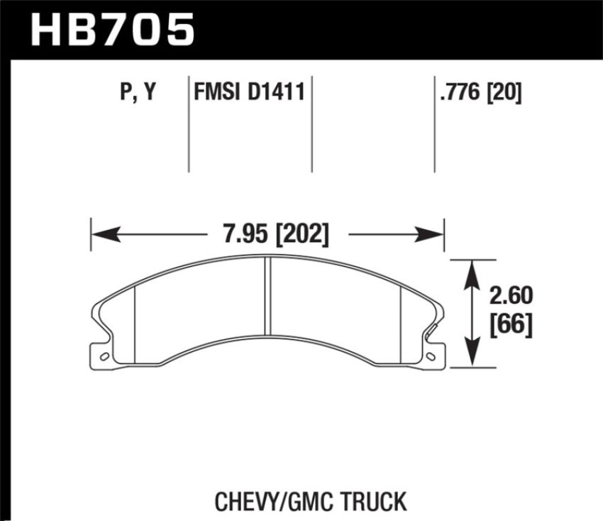 Hawk Performance HB705Y.776 LTS Disc Brake Pad