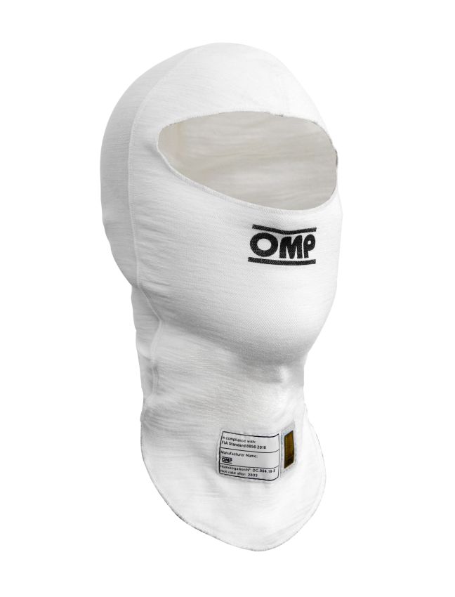 OMP RACING, INC. OMPIE0-0794-A01-020-S Tecnica EVO Balaclava FIA8856  White Size SM