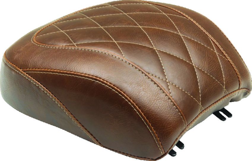 Mustang Motorcycle 83024 Mustang 18-21 Harley Fat Boy Wide Tripper Passenger Seat Diamond Stitch - Brown