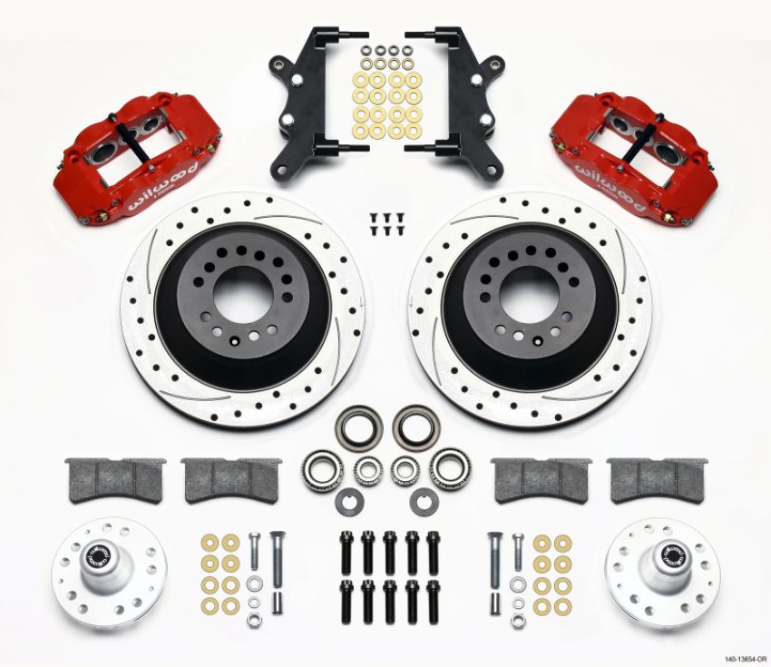 Wilwood 140-13654-DR Narrow Superlite 6R Front Hub & 1PC Rtr Kit 12.88in Dril -Red 60-68 Ford / Mercury Full Size