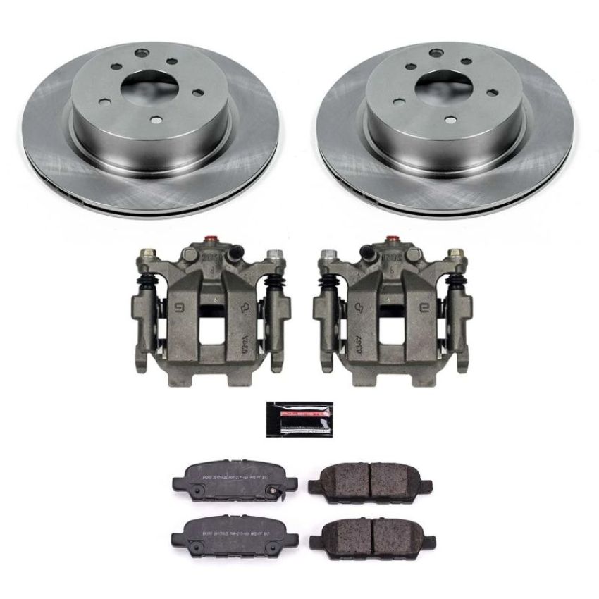 PowerStop KCOE8062A OE Stock Replacement Low-Dust Ceramic Brake Pad, Rotor and Caliper Kit
