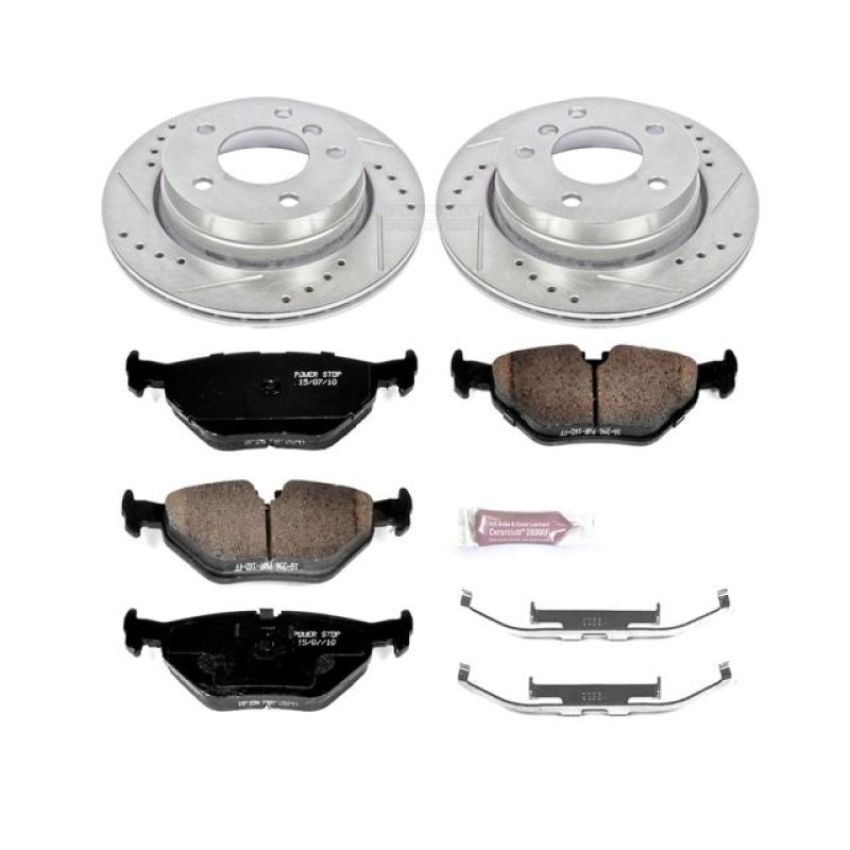 PowerStop K615 Z23 Daily Driver Carbon-Fiber Ceramic Brake Pad and Drilled & Slotted Rotor Kit