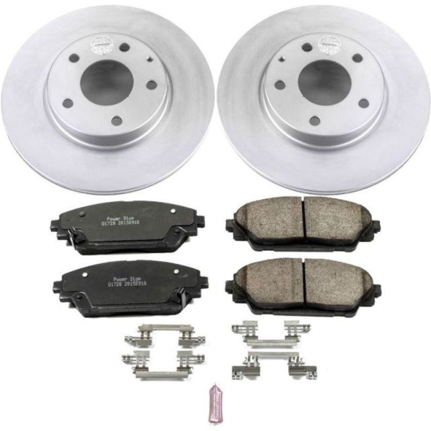 PowerStop CRK6974 Genuine Geomet Coated Rotor and Low-Dust Ceramic Brake Pad Kit