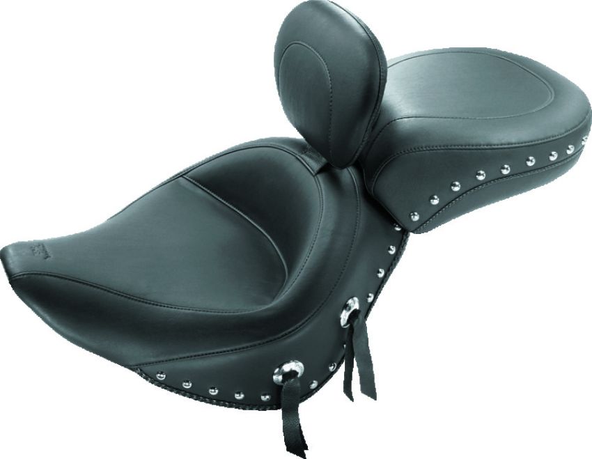 Mustang Motorcycle 76111 Mustang 98-16 Yamaha V-Star 650 Custom Wide Touring 2PC Seat - Black
