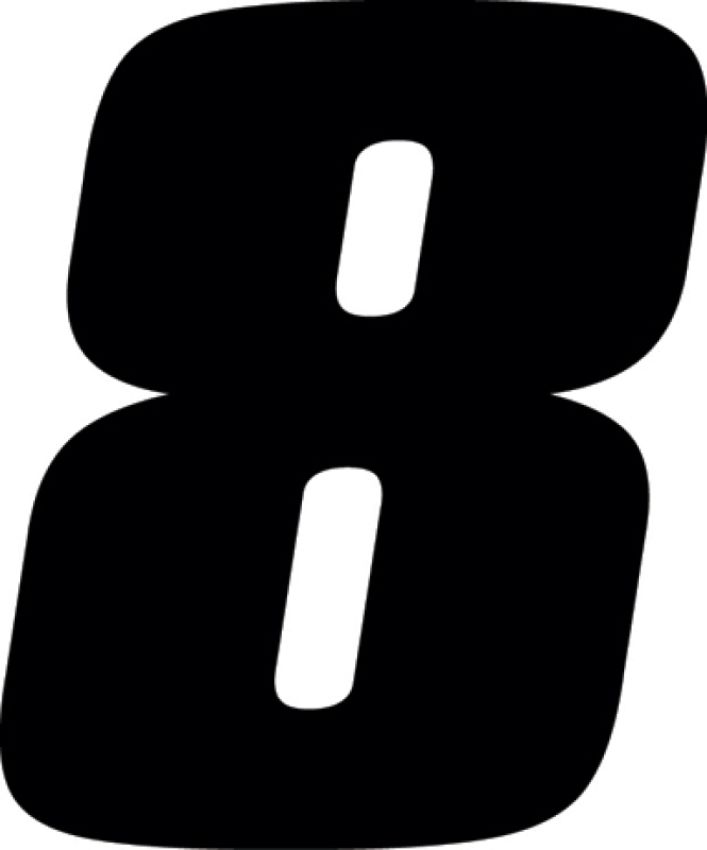 Hardline DD73B-8 Dirt Digits 3pk 7 in. - High Gloss Number 8 - Black