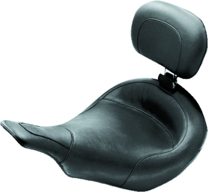 Mustang Motorcycle 79127 Mustang 97-07 Harley Electra Glide, Rd Glide Standard Touring Solo Seat w/ Driver Backrest - Black