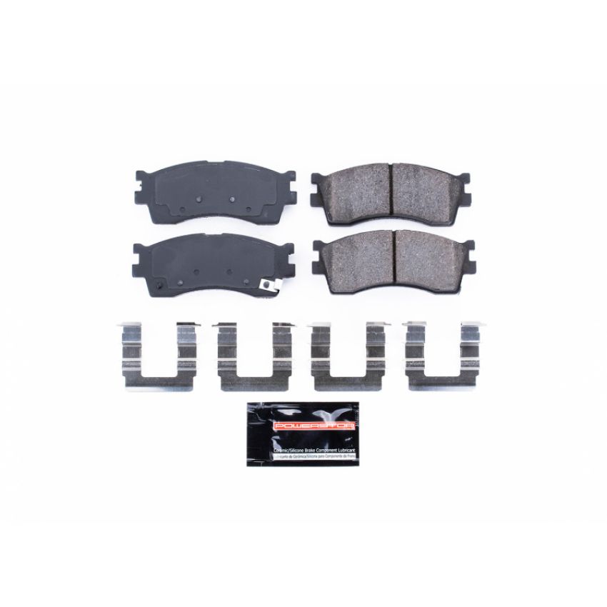 PowerStop Z23-889 PowerStop - Z23 Daily Driver Carbon-Fiber Ceramic Brake Pads with Hardware Kit