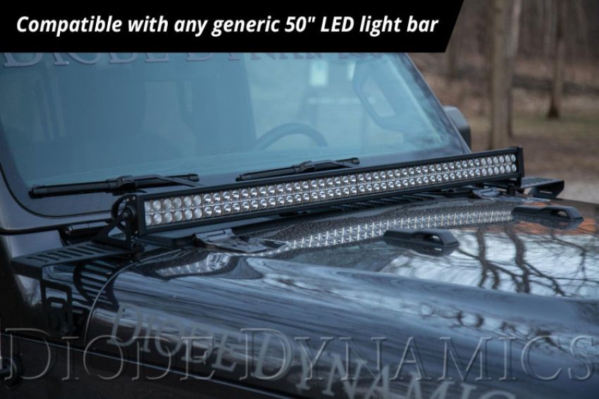 Diode Dynamics DD6105 18-21 Jeep JL Wrangler/Gladiator SS50 Hood LED Light Bar Kit - White Flood