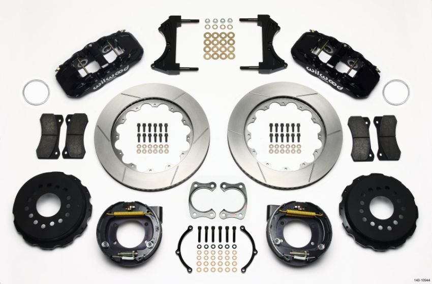 Wilwood 140-10944 AERO4 Rear P-Brake Kit 14.00in Big Ford New Style 2.36in Offset