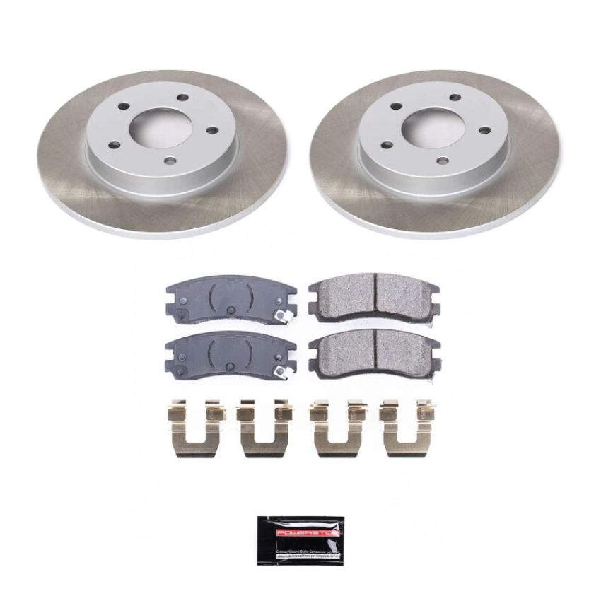 PowerStop SC1526 Semi-Coated Rotor and Low-Dust Ceramic Brake Pad Kit