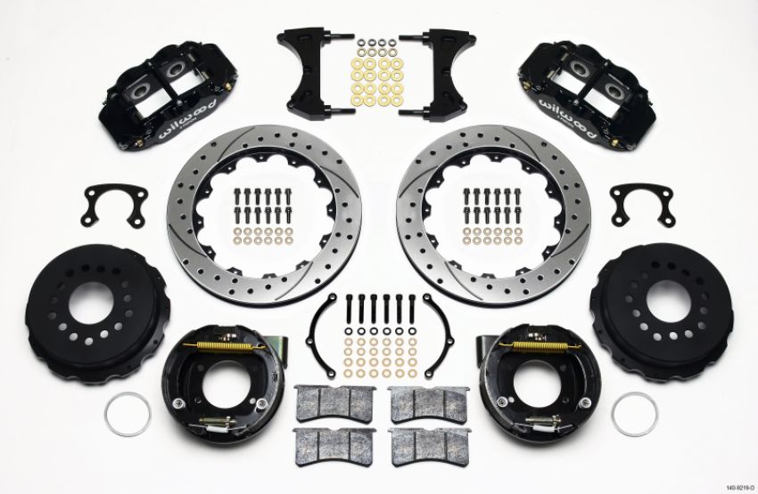 Wilwood 140-9219-D Narrow Superlite 4R Rear P-Brk Kit 12.88in Drilled Big Ford New Style 2.50in Offset