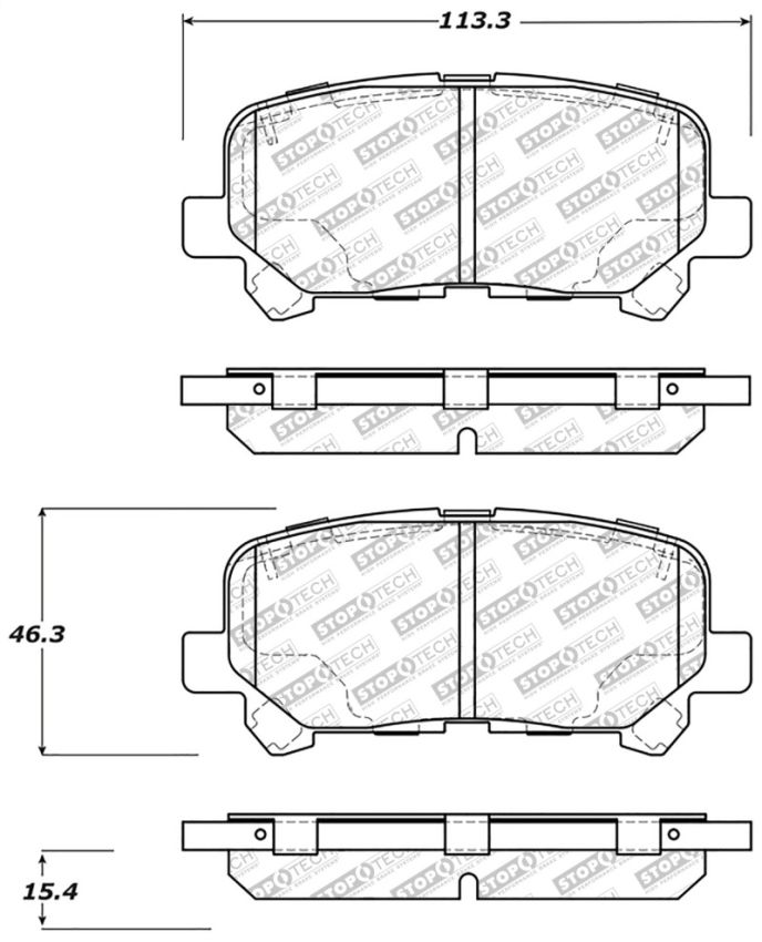 Stoptech 305.15850 12-18 Honda Pilot Street Select Rear Brake Pads