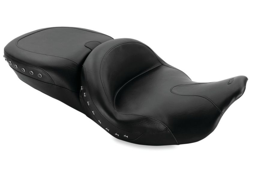 Mustang Motorcycle 76862 Mustang 08-21 Harley Electra Glide,Rd Glide,Rd King,Str Glide Touring Summit 1PC Seat w/Studs- Black