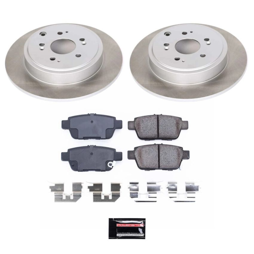 PowerStop SC2431 Semi-Coated Rotor and Low-Dust Ceramic Brake Pad Kit