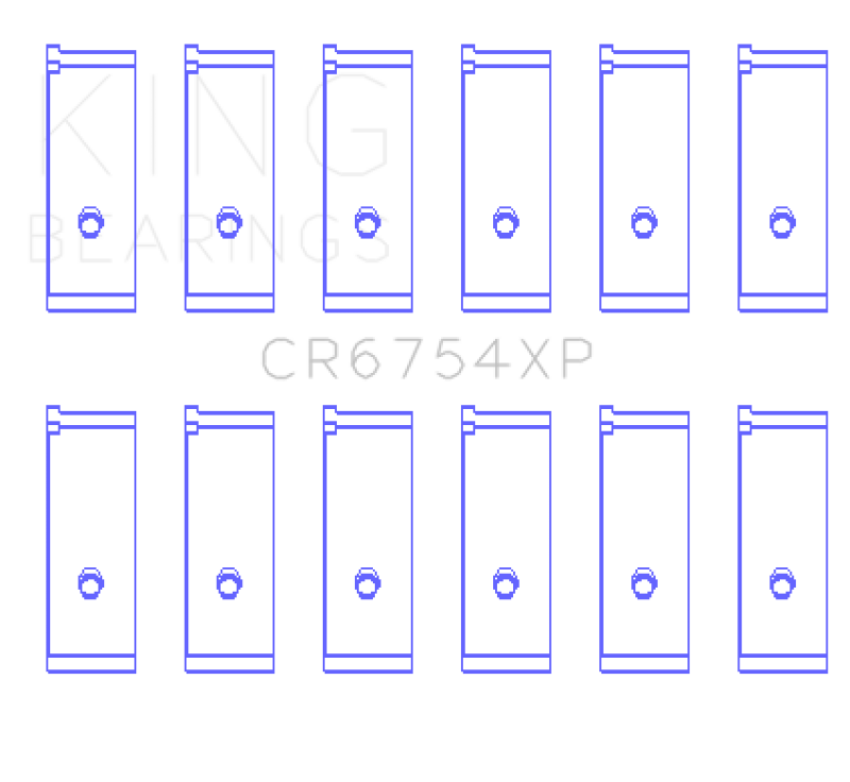 King Engine Bearings CR6754XPSTDX King Toyota/Lexus 2JZGE/2JZGTE 3.0L (Size STDX) Performance Rod Bearing Set