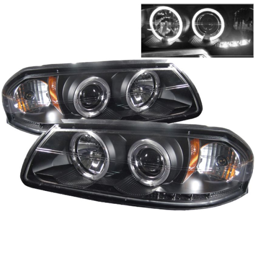 SPYDER 5009401 Projector Headlights - LED Halo - Black