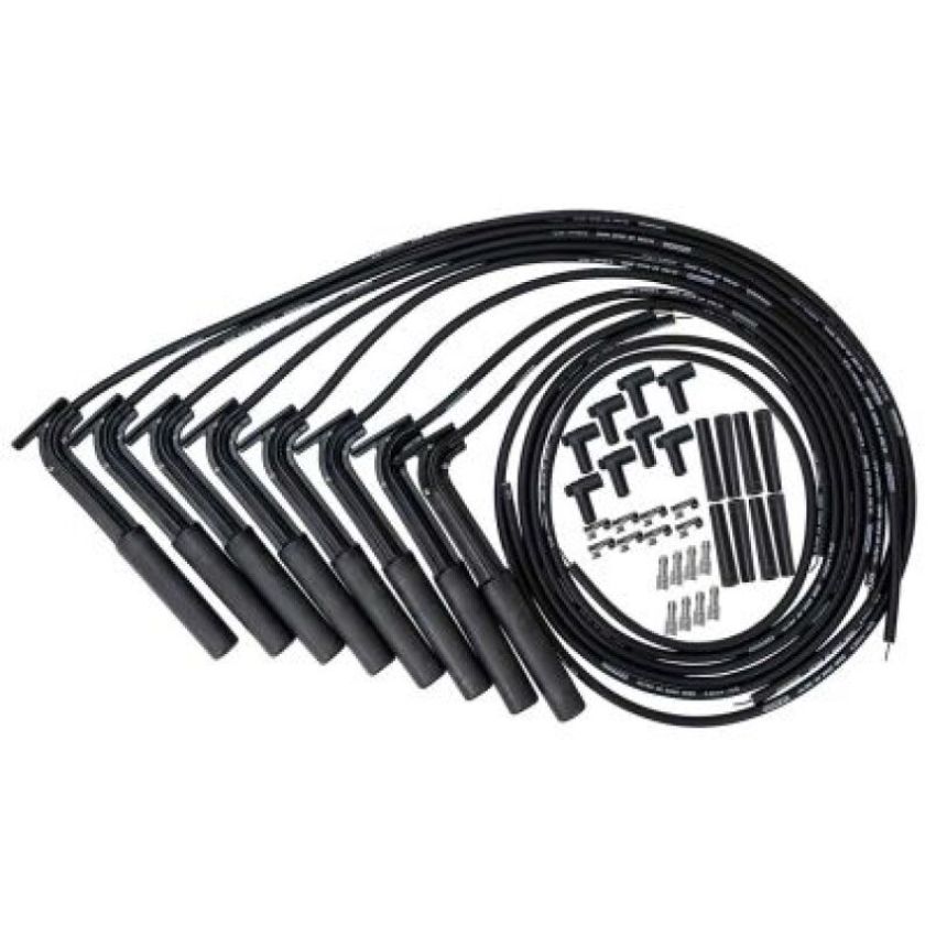 Moroso 73854 Universal Ultra 40 Long Handle Hemi Plug Ends Black Remote Coils Wire Set