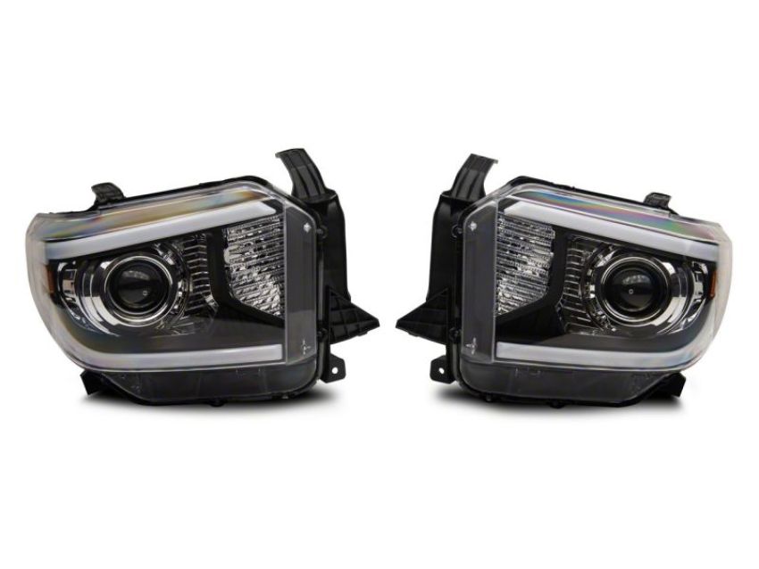 Raxiom TU16010 14-21 Toyota Tundra Axial Series Projector Headlights w/ LED Bar- Blk Housing (Clear Lens)