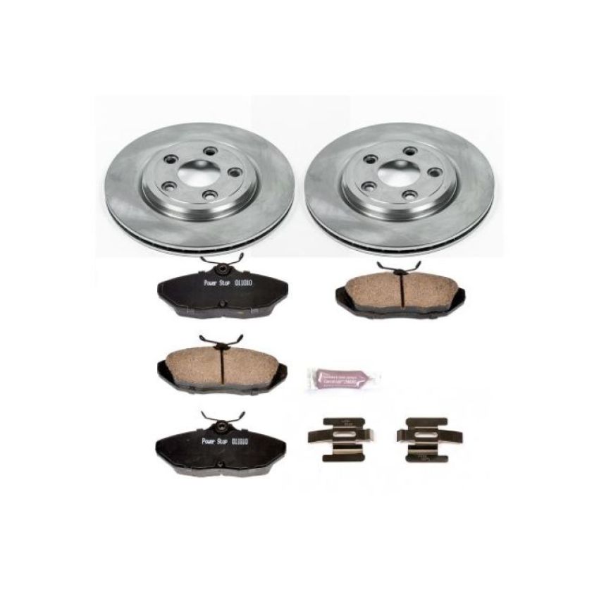 PowerStop KOE1360 OE Stock Replacement Low-Dust Ceramic Brake Pad and Rotor Kit