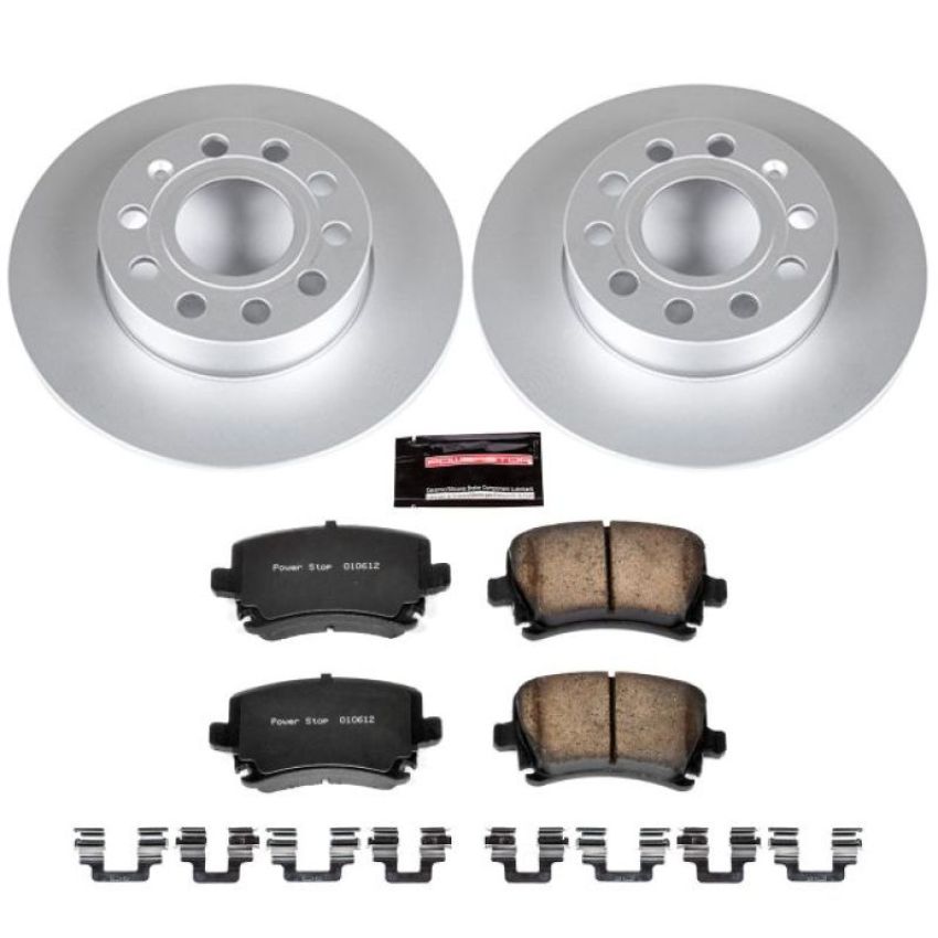 PowerStop CRK4627 Genuine Geomet Coated Rotor and Carbon-Fiber Ceramic Brake Pad Kit