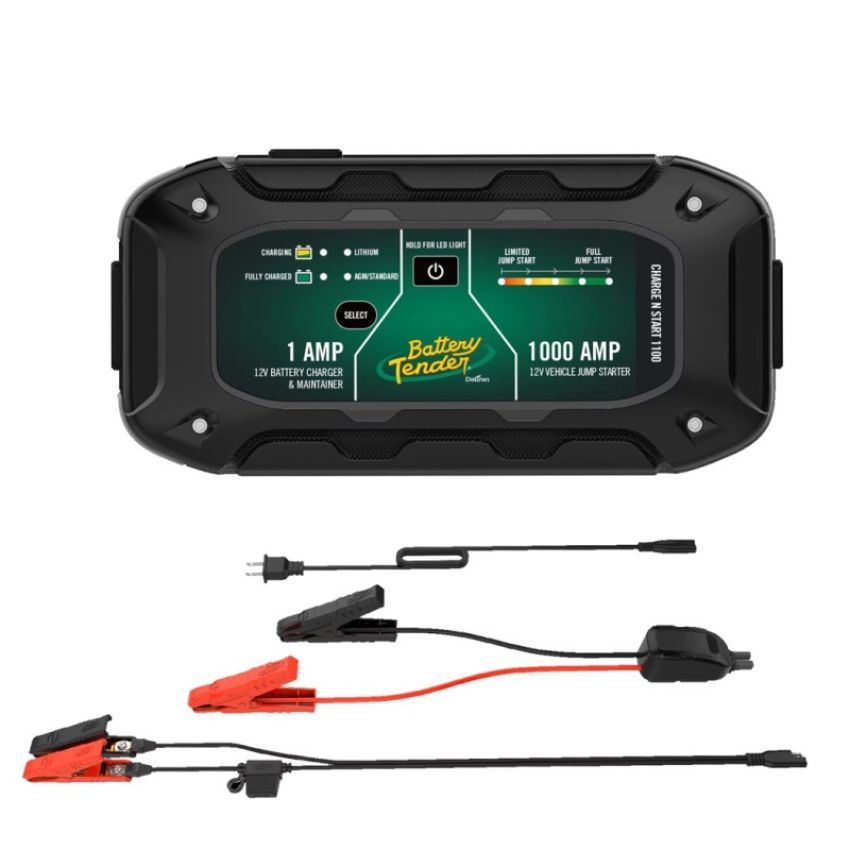 Battery Tender 030-7010-WH Charge N Start 1100 1A Battery Charger & 1000A Jump Starter