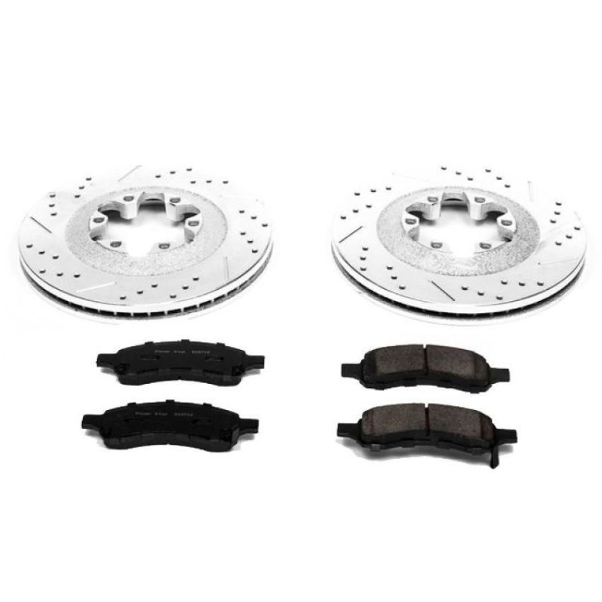 PowerStop K5405 Z23 Daily Driver Carbon-Fiber Ceramic Brake Pad and Drilled & Slotted Rotor Kit