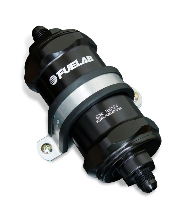 Fuel Filter In-Line 3in 6 Micron 8AN Chk Valve