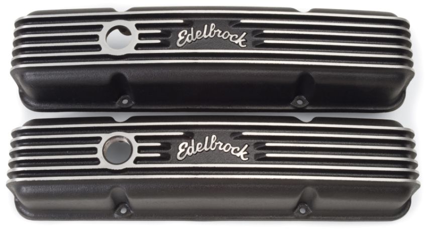Edelbrock 41443 Valve Cover Classic Series Chevrolet 1959-1986 262-400 CI V8 Black