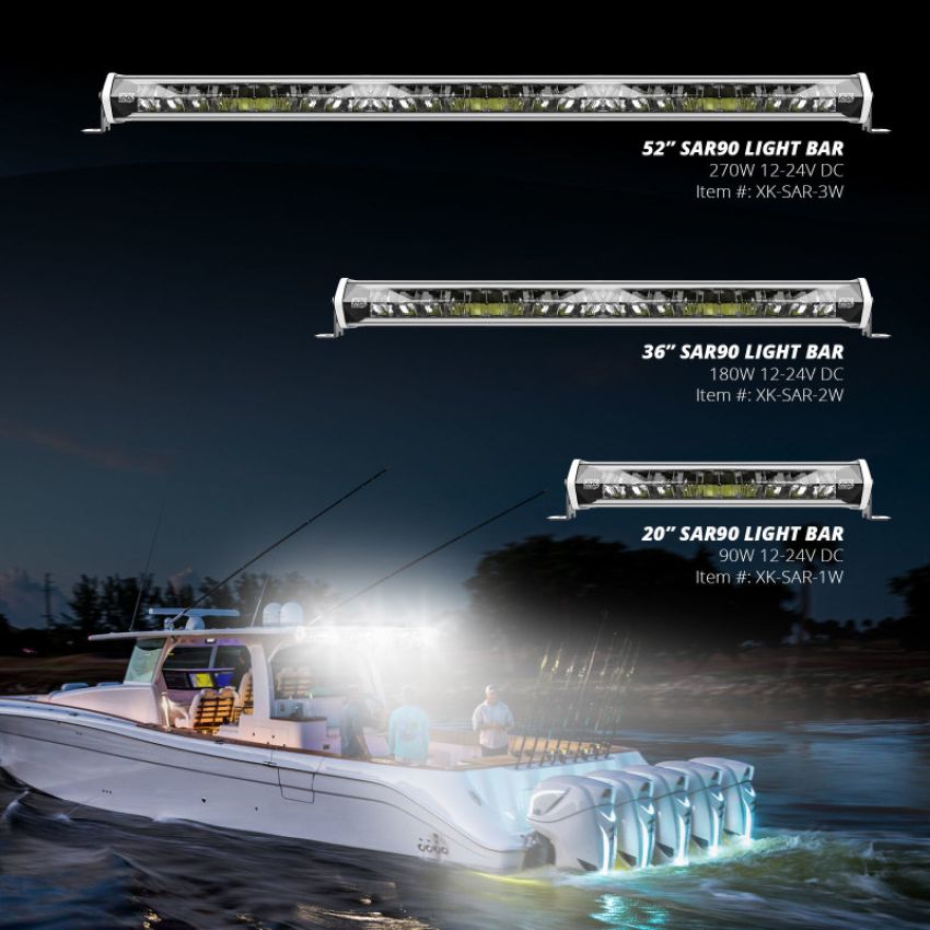 XKGLOW XK-SAR-3W XK Glow White Housing SAR Light Bar - Emergency Search and Rescue Light 52In