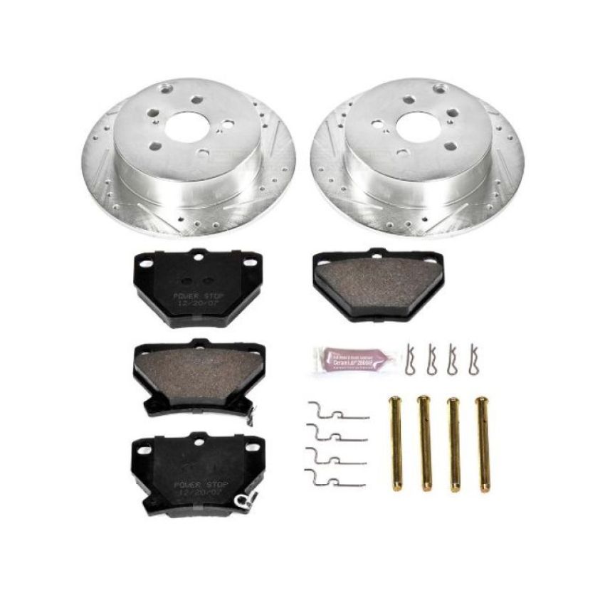 PowerStop K2318 Z23 Daily Driver Carbon-Fiber Ceramic Brake Pad and Drilled & Slotted Rotor Kit