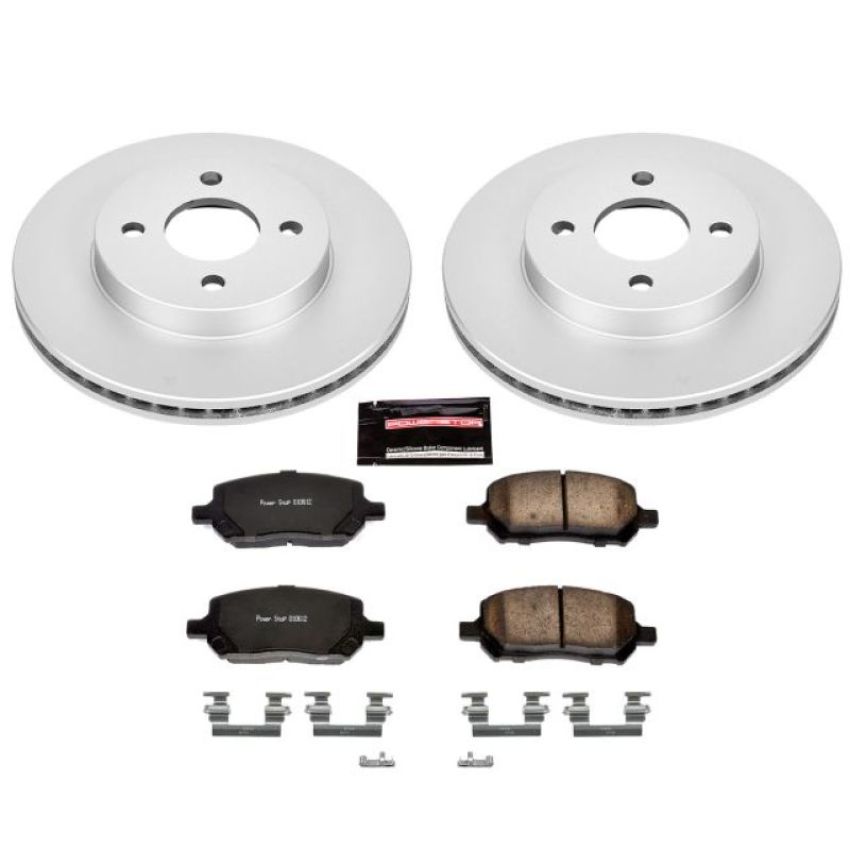 PowerStop CRK1604 Genuine Geomet Coated Rotor and Low-Dust Ceramic Brake Pad Kit