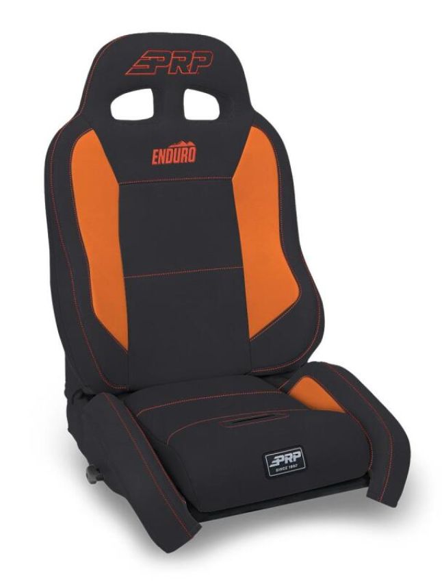 PRP Seats A9001045-201-207 PRP EnduroCrawl Reclining Suspension Seat - Black/Orange Vinyl - Passenger