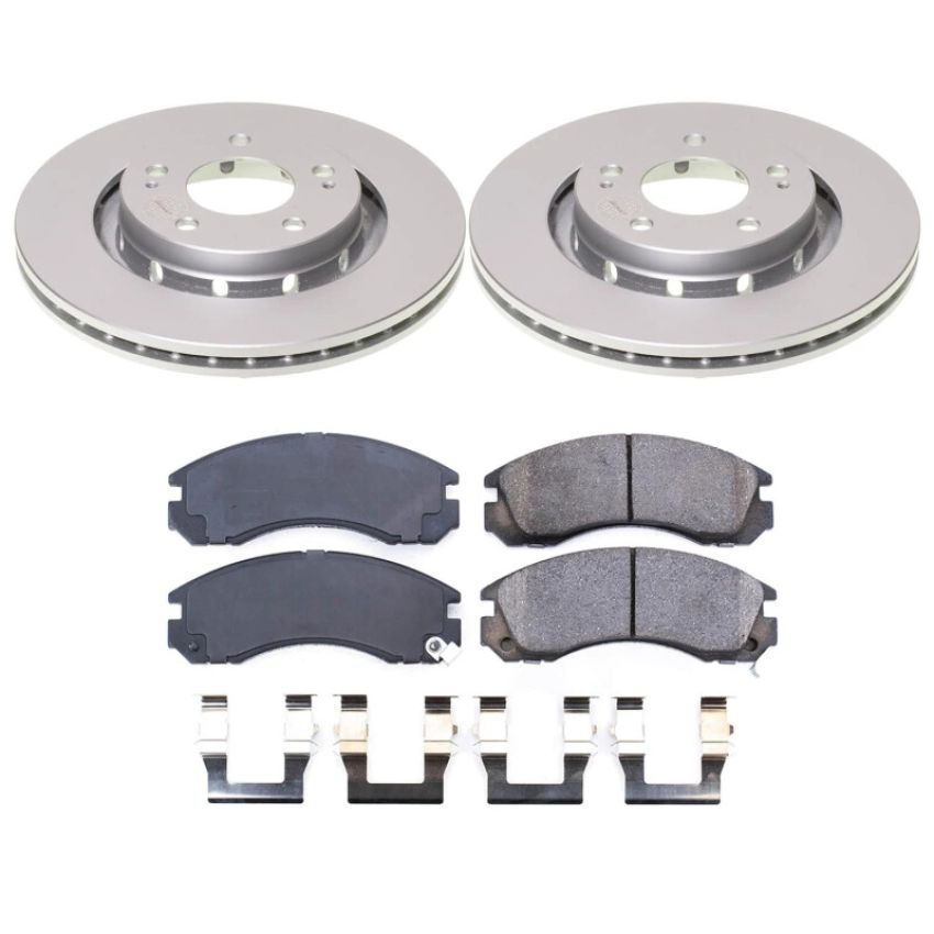 PowerStop CRK4979 Genuine Geomet Coated Rotor and Low-Dust Ceramic Brake Pad Kit