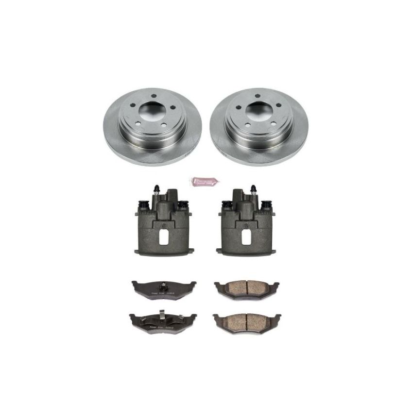 PowerStop KCOE6263 OE Stock Replacement Low-Dust Ceramic Brake Pad, Rotor and Caliper Kit