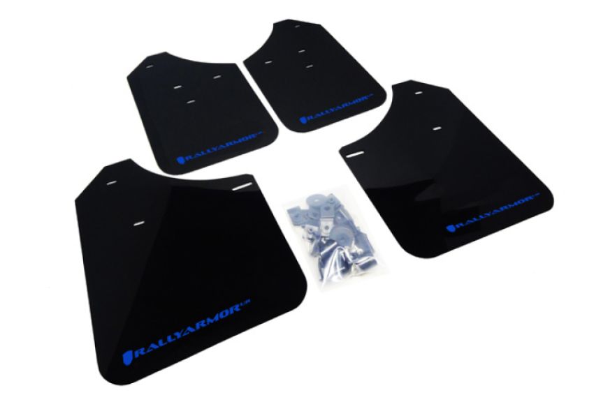 Rally Armor MF1-UR-BLK/BL Black Mud Flap/Blue Logo