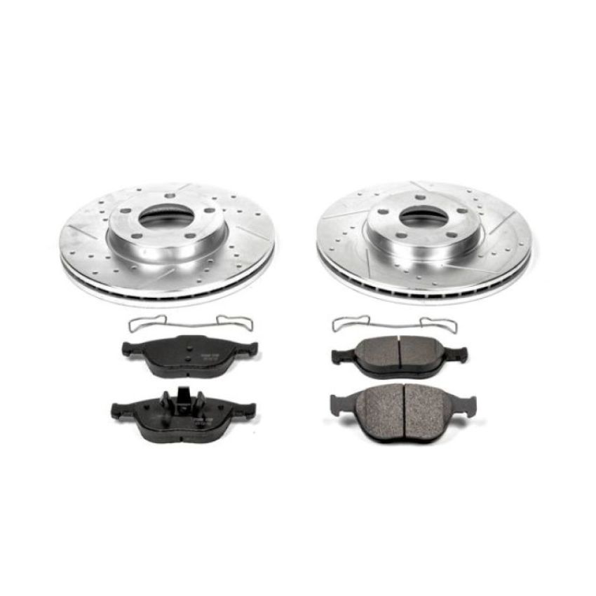 PowerStop K5580 Z23 Daily Driver Carbon-Fiber Ceramic Brake Pad and Drilled & Slotted Rotor Kit