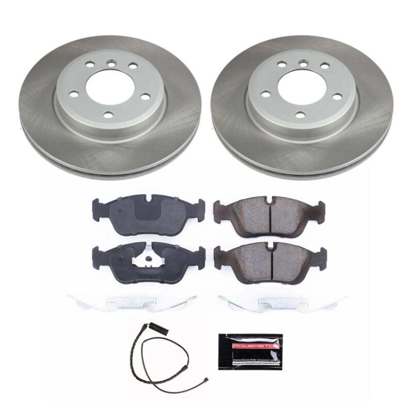 PowerStop SC867 Semi-Coated Rotor and Low-Dust Ceramic Brake Pad Kit